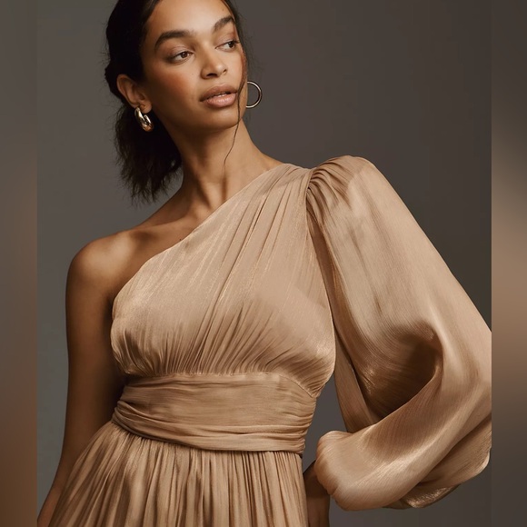 Anthropologie One-Shoulder Metallic Jumpsuit - Picture 7 of 13